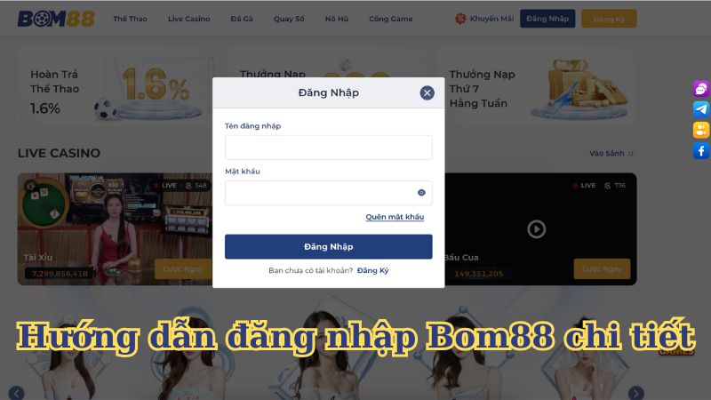 Hướng dẫn đăng nhập Bom88 chi tiết